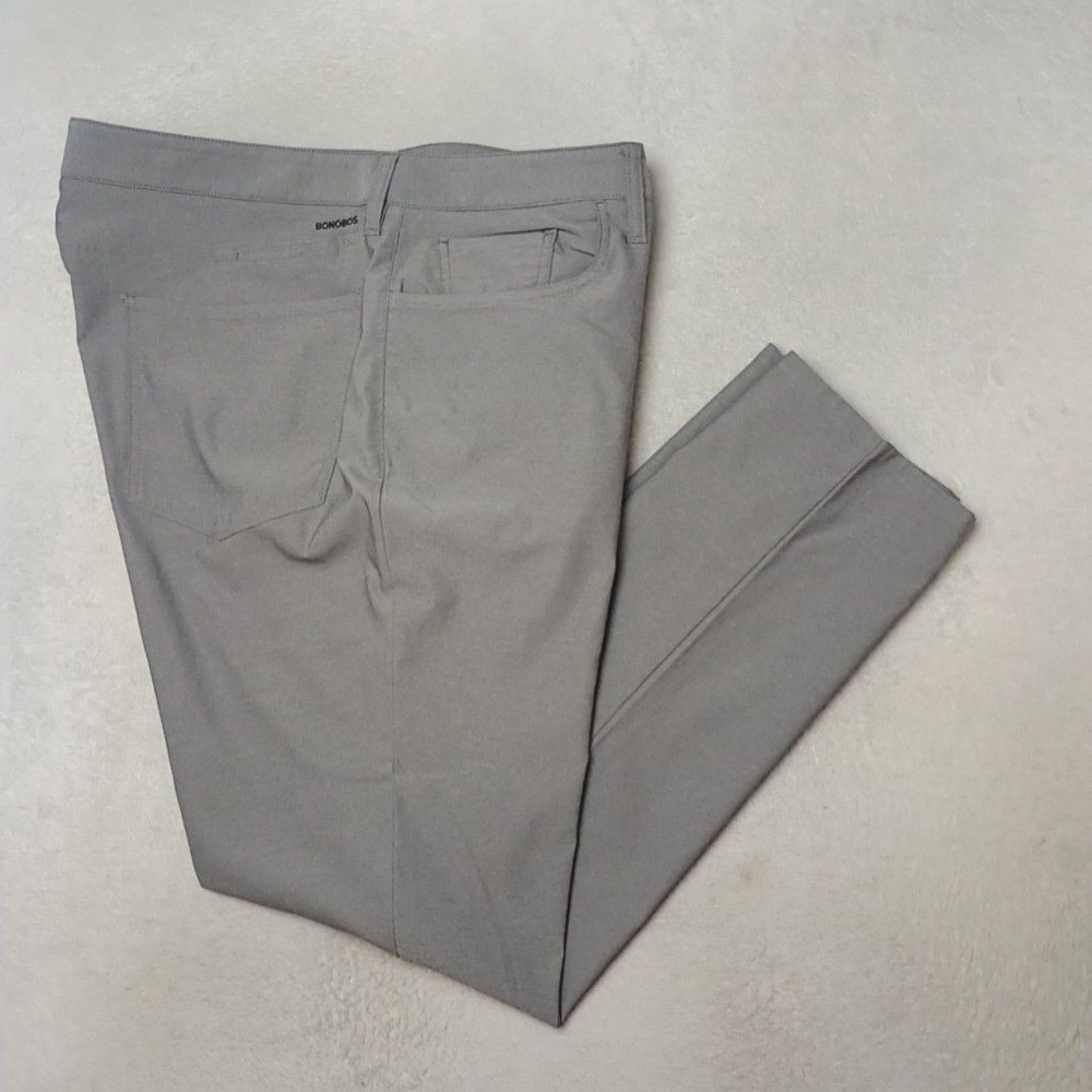 Bonobos Pants Men 38x32 Gray Chino Athletic Golf Performance Stretch Travel Work